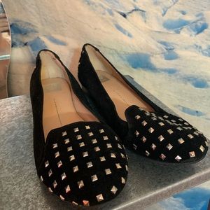 DV black studded loafers